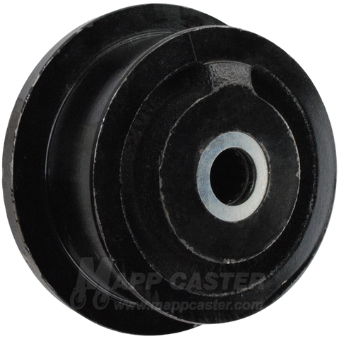 4" x 1-7/16" Flanged Ductile Steel Wheel - 1,800 Lbs Capacity