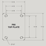 8" x 3" Forged Steel V-Groove Wheel P80 Rigid Caster - 5,000 Lbs Capacity