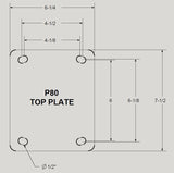 6" x 3" Forged Steel V-Groove Wheel P80 Rigid Caster - 6,000 Lbs Capacity