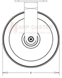 8" x 2" Cast Iron V-Groove Wheel Rigid Caster - 1,200 Lbs Capacity