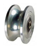 5" x 2-5/16" U-Groove Zinc Plated Steel Wheel - 6,000 Lbs Capacity