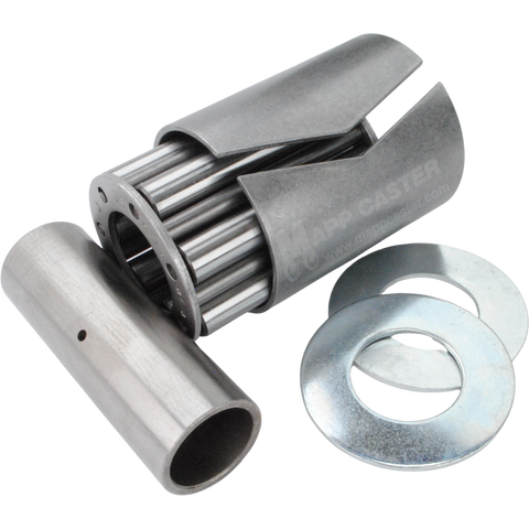 1" I.D. X 2-7/16" O.D. Temp Roller Bearing Kit w/ Spanner for 3" Wide Caster Wheels - 600˚F