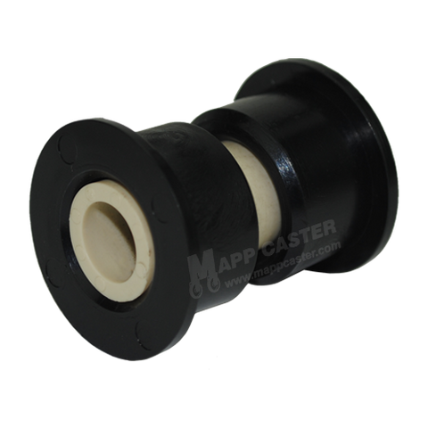 1/2" ID Flanged Delrin Bearing with Spanner for 1-1/2" Wide Wheels - 3 Piece - 180˚F