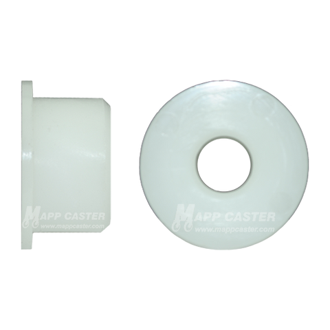 1/2" ID Flanged Delrin Bearing for 1-1/2" or 2" Wide Wheels - 2 Piece
