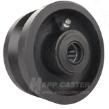 4" x 2" V-Groove Cast Iron Wheel - 600 Lbs Capacity