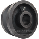 4" x 2" V-Groove Cast Iron Wheel - 600 Lbs Capacity