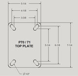 6" x 3" Ductile Steel V-Groove Rigid Caster (7/8" Wide Groove) - 5,000 Lbs Capacity