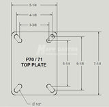 V groove caster mounting plate
