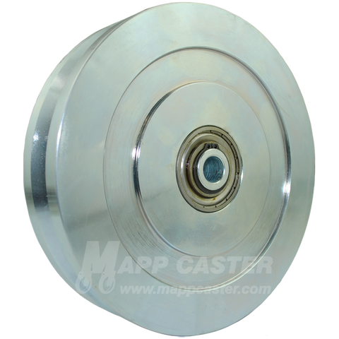 8" x 1-3/4" Solid Steel V-Groove Wheel - 8,000 Lbs Capacity