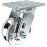 4" x 2" Forged Steel V-Groove Wheel Swivel Caster - 1,250 Lbs Capacity