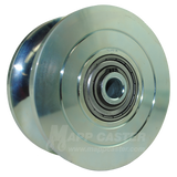 5" x 2-5/16" U-Groove Zinc Plated Steel Wheel - 6,000 Lbs Capacity