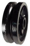 6" x 2" V-Groove Cast Iron Wheel (side) - Part # QVGR6M0