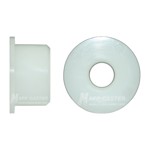 These flanged bushings are designed to be wet environments where regular bearings would rust. Meant for 1-1/2" or 2" wide caster wheels. 