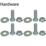4" x 2" Flanged Ductile Steel Wheel Rigid Caster, 4" x 4-1/2" Top Plate - 1250 Lbs Capacity hardware 