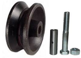 3" x 1-1/4" Interior Barn Door Cast Iron V-Groove Wheel Kit - 350 Lbs Capacity