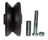3" x 1-1/4" Interior Barn Door Cast Iron V-Groove Wheel Kit - 350 Lbs Capacity