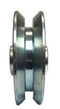 2-3/8" x 5/8" Metal V-Groove Track Wheels  - Solid Steel - 110 lb. Capacity - GroovedWheels.com - 2