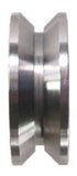 2" x 3/4" (50mm x 18mm) metal V-Groove Wheel Solid Steel - 260 lb. Capacity - GroovedWheels.com - 2