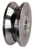 2" x 3/4" (50mm x 18mm) Metal V-Groove Track Wheel - Solid Steel - 260 lb. Capacity - GroovedWheels.com - 1