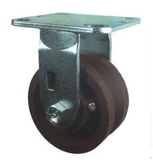 4" x 2" Ductile Steel Wheel - Metal Track Wheel Caster - V-Groove Casters - 1200 lb. Capacity - Rigid - GroovedWheels.com - 1
