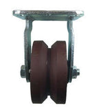 4" x 2" Ductile Steel Wheel - Metal Track Wheel Caster - V-Groove Casters - 1200 lb. Capacity - Rigid - GroovedWheels.com - 2