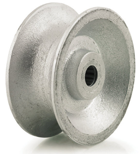 Metal Pipe Wheel u-groove wheel - heavy duty - silver - pipe track wheel - GroovedWheels.com