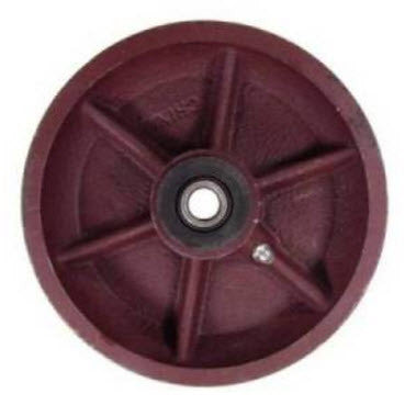 6 inch metal track wheel - v groove wheel - ductile steel 1500 lb capacity - heavy duty -  groovedwheels.com 1