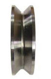 3" x ~7/8" (75 mm x 22 mm) Metal V- Groove  Track Wheel  - Solid Steel - 550 lb. Capacity - GroovedWheels.com - 2