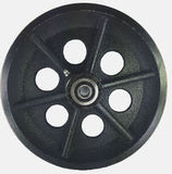 8 inch metal track wheel - v groove wheel - cast iron 1200 lb capacity - groovedwheels.com 3
