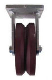 6" x 2" Metal Track Caster - Ductile Steel Wheel - V-Groove Caster 1250 lb. Capacity - Rigid - GroovedWheels.com - 2